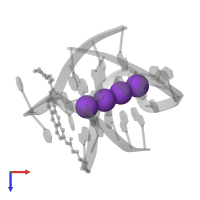 POTASSIUM ION in PDB entry 3em2, assembly 1, top view.