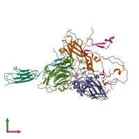 PDB entry 3epf coloured by chain, front view.