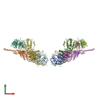 PDB entry 3f3g coloured by chain, front view.