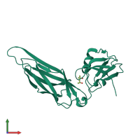 Monomeric assembly 3 of PDB entry 3f65 coloured by chemically distinct molecules, front view.