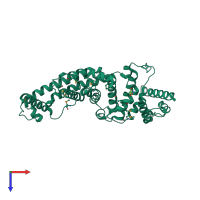 PDB entry 3fay coloured by chain, top view.