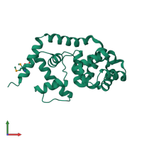 PDB entry 3fhf coloured by chain, front view.