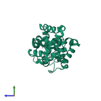 8-oxoguanine DNA glycosylase/AP lyase in PDB entry 3fhf, assembly 1, side view.