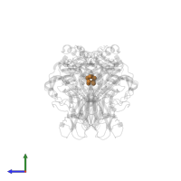 COPPER (II) ION in PDB entry 3fu9, assembly 1, side view.