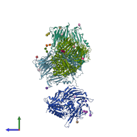 PDB entry 3g0d coloured by chain, side view.