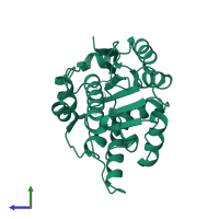 Poly(A) ribonuclease pop2 in PDB entry 3g0z, assembly 1, side view.