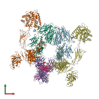 PDB entry 3g6j coloured by chain, front view.