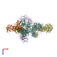 PDB entry 3g6j coloured by chain, top view.