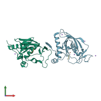 PDB entry 3g6n coloured by chain, front view.