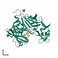 Monomeric assembly 1 of PDB entry 3g6z coloured by chemically distinct molecules, front view.