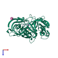 Monomeric assembly 1 of PDB entry 3g72 coloured by chemically distinct molecules, top view.