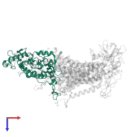 Photosynthetic reaction center cytochrome c subunit in PDB entry 3g7f, assembly 1, top view.