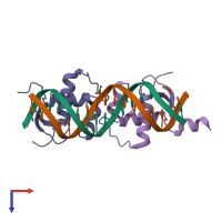 PDB entry 3g9j coloured by chain, top view.