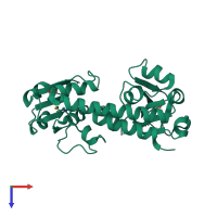 PDB entry 3g9q coloured by chain, top view.