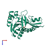 PDB entry 3gar coloured by chain, top view.