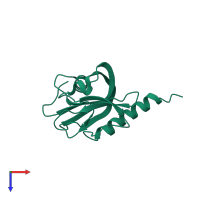 PDB entry 3gg6 coloured by chain, top view.