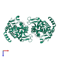 NAD-dependent protein deacetylase sirtuin-3, mitochondrial in PDB entry 3glr, assembly 1, top view.