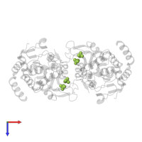 SULFATE ION in PDB entry 3glr, assembly 1, top view.