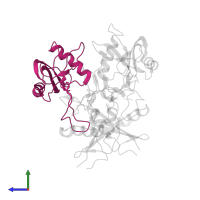 Snaclec rhodocetin subunit delta in PDB entry 3gpr, assembly 1, side view.