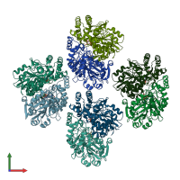 PDB entry 3gr9 coloured by chain, front view.