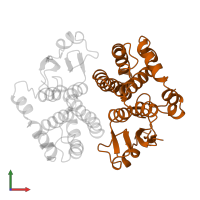 Glutathione S-transferase Mu 3 in PDB entry 3gtu, assembly 1, front view.