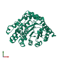 PDB entry 3gvq coloured by chain, front view.