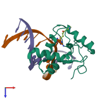 PDB entry 3gyh coloured by chain, top view.
