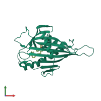 Monomeric assembly 2 of PDB entry 3h3t coloured by chemically distinct molecules, front view.