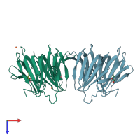 PDB entry 3h7j coloured by chain, top view.