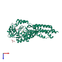 PDB entry 3h99 coloured by chain, top view.