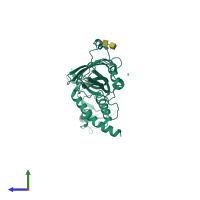 PDB entry 3h9v coloured by chain, side view.