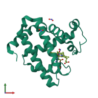 PDB entry 3heo coloured by chain, front view.