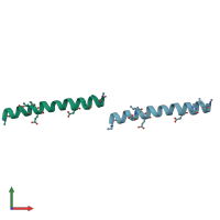 PDB entry 3het coloured by chain, front view.