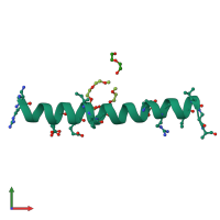 PDB entry 3heu coloured by chain, front view.