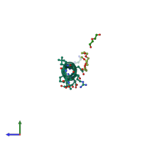 PDB entry 3heu coloured by chain, side view.