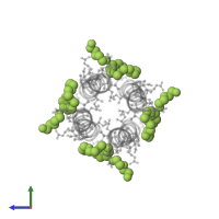 NONAETHYLENE GLYCOL in PDB entry 3heu, assembly 1, side view.