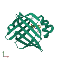 PDB entry 3hk1 coloured by chain, front view.