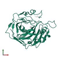 Carbonic anhydrase 2 in PDB entry 3hkn, assembly 1, front view.