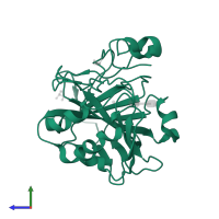 Carbonic anhydrase 2 in PDB entry 3hkn, assembly 1, side view.
