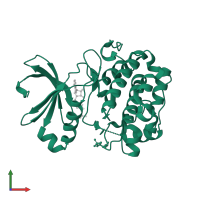 3-phosphoinositide-dependent protein kinase 1 in PDB entry 3hrc, assembly 1, front view.