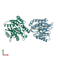 PDB entry 3i4a coloured by chain, front view.