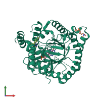 Monomeric assembly 1 of PDB entry 3i65 coloured by chemically distinct molecules, front view.
