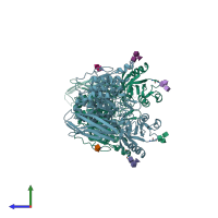 PDB entry 3i6s coloured by chain, side view.