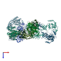 PDB entry 3i6w coloured by chain, top view.