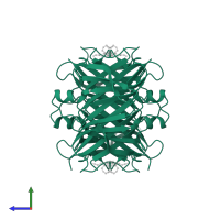 Transthyretin in PDB entry 3i9a, assembly 1, side view.