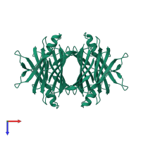 Transthyretin in PDB entry 3i9a, assembly 1, top view.