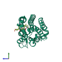 PDB entry 3i9t coloured by chain, side view.