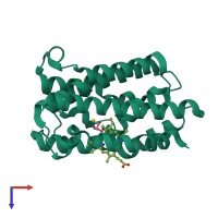 PDB entry 3i9t coloured by chain, top view.