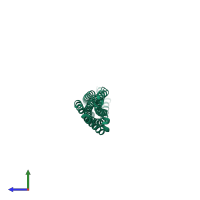 PDB entry 3i9w coloured by chain, side view.