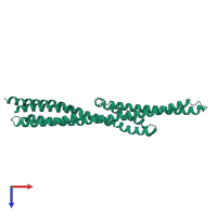 PDB entry 3i9w coloured by chain, top view.